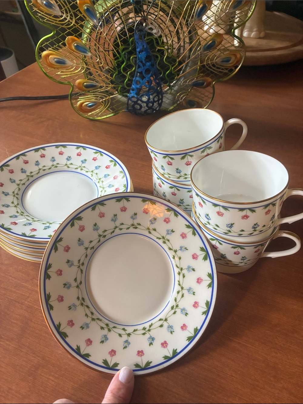 Raynaud Ceralene Lafayette pattern from Limoges, France Cups and Saucers